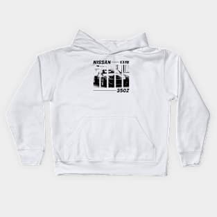 NISSAN 350Z Black 'N White 3 Kids Hoodie